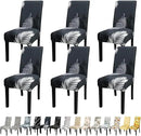 JQinHome Chair Covers for Dining Room Set of 6, High Stretch Removable Washable Parsons Chair Slipcover for Home Party Hotel Wedding Ceremony (Plume Black,6PCS) by CozyNest Decor