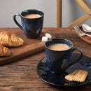 vicrays Coffee Mug Set, 12 Ounce, Set of 6, Ceramic Mug for Men, Women, Unique Glazed Mugs with Handle for Coffee, Tea, Milk, Cocoa, Cereal(blue) by CozyNest Decor