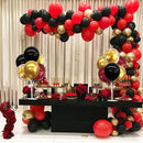 TONIFUL 4 Set Burgundy Red Black Gold Balloon Stand Centerpiece Table Decorations for Graduation Decoration 2025,Christmas Party Decoration,New Year's Eve,Anniversary,Birthday Decorations by TinyTreasures Baby Boutique
