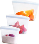 Stasher Premium Silicone Reusable Food Storage Bags, 3-Pack, Clear, Multi-Use Food Storage Bags, Lunch Bag, Travel Containers, BPA Free, Leak-free, Dishwasher-Safe, Eco-friendly by TinyTreasures Baby Boutique