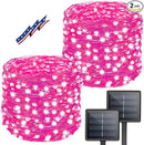 Solar String Lights Outdoor, 2-Pack Total 80FT 200 LED Solar Christmas Twinkle Lights Outside Waterproof Copper Wire 8 Modes Solar Fairy Lights for Garden Tree Party Birthday Christmas Decor (Pink) by GreenHaven Gardens