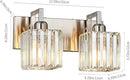 Modern Bathroom Vanity Light 2-Lights Brushed Nickel Vanity Light Crystal Wall Light Bathroom Light Fixtures by CozyNest Decor