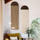 Flber 2 Pcs Macrame Wall Hanging Boho Wall Decor Handmade Macrame Art Tapestry Wedding Macrame Backdrop 13.7" W x 51" L For Living room Bedroom Headboard Decor by CozyNest Decor