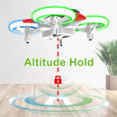 Dwi Dowellin 4.9 Inch Mini Drone for Kids Crash Proof LED Lights One Key Take Off Landing Flips RC Remote Control Small Drones Toys for Beginners Boys and Girls Adults Nano Quadcopter, Red by TinyTreasures Baby Boutique