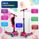 Hurtle 3-Wheeled Scooter for Kids - Wheel LED Lights, Adjustable Lean-to-Steer Handlebar, and Foldable Seat - Sit or Stand Ride with Brake for Boys and Girls Ages 1-14 Years Old by TinyTreasures Baby Boutique