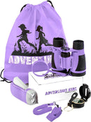 Adventure Kidz - Outdoor Exploration Kit, Children’s Toy Binoculars with Case, Flashlight, Compass, Fox Whistle, Magnifying Glass, Backpack. Great Kids Set for Camping, Hiking, STEM, Pretend Play. by TinyTreasures Baby Boutique