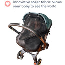 Stroller Sun Shade - Universal UV Protection Cover for Strollers Sunshade with See Through, Clip-On Sun Blocker, Sun Shield for Baby, Breathable Adjustable Fit, Full Coverage, M Black by TinyTreasures Baby Boutique
