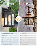 Motion Sensor Outdoor Lights, 2 Pack Outside Light Fixture Dusk to Dawn, Black Outdoor Motion Sensor Light, Anti-Rust Exterior Light Fixture for House, Garage, Doorway, Porch, 100% Aluminum by GreenHaven Gardens