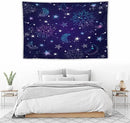 HZOHNAGO Boho Sun Moon Tapestry Purple Blue Sun Stars Galaxy Pattern Printed Wall Tapestry Wall Hanging for Bedroom Living Room Dorm 90" W x 60" H by CozyNest Decor