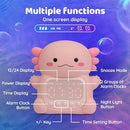 Axolotl Alarm Clock with Night Light for Kids, Rechargeable Silicone Lamp Time to Wake Clock，Cute Animal Tabletop Lamp, Perfect Sleep Companion for Boys Girls by TinyTreasures Baby Boutique