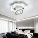 Flashing God Modern Crystal Chandeliers Dia 24" Silver Chandelier Flush Mount Ceiling Light for Bedroom Living Room Dining Room Hallway Dimmable 3 Rings LED Celing Lighting Fixtures by CozyNest Decor