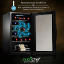 Nutrichef 24 Bottle Wine Fridge | Single Zone Wine Chiller | Adjustable Temperature Control 41°F to 64°F | Ultra Quiet Operation | Wine Cooler For Home & Office | Free Standing 29x16x17 IN by CozyNest Decor
