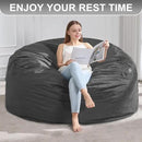Hobestluk 5FT Bean Bag Chair Giant Bean Bag Chairs for Adults Large Bean Chairs with Removable Cover, Beanbag Chair with Filler, Adult Bean Bag Chairs for Living Room, Bedroom by CozyNest Decor