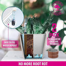 GARDENIX DECOR 5" Self Watering pots for Indoor Plants - Flower Pot with Water Level Indicator for Plants, Grow Tracking Tool - Self Watering Planter Plant Pot – 2 Pack White by GreenHaven Gardens