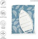 Encasa XO Ironing Mat/Pad (Large 48"x28") with 3mm Padding & Silicone Iron Rest for Steam Pressing on Tabletop or Bed - Heat Resistant, Portable, Quilting & Travel Blanket - Big Leaves Blue by CozyNest Decor