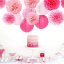 Light-Hot Pink Party-Decorations Paper-Flowers Lanterns - 15pcs Graduation Girl Birthday Decor Tissue Pom Poms Streamers, Bridal Baby Shower Wedding Bachelorette Valentine Hanging Supplies Hugfond by CozyNest Decor