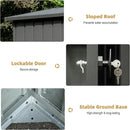 Domi Outdoor Storage Shed 11’ x 9’, Metal Sheds with Galvanized Steel Frame & Windows & Lockable Door, Garden Shed Tool Storage Room for Patio, Grey by GreenHaven Gardens