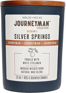 Journeyman Collection Candle, 15oz, Wooden Wick, Silver Springs, Large Painted Jar by CozyNest Decor