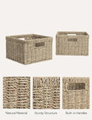 StorageWorks Wicker Storage Baskets, Large and Small Baskets, Handwoven Seagrass Basket for Organizing, Decorative Wicker Baskets with Built-in Handles, Set of 2 by CozyNest Decor