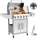 BESTFIRE 68,000 BTU 5+1 Burner Propane Grill - Stainless Steel BBQ with 647 sq in UPGRADED OIL-DRAIN Plates, Cast Iron Grates, Side Burner + FREE Food Clip for Outdoor Cooking by GreenHaven Gardens