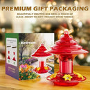 Birdream Hummingbird Feeder for Outdoors Hanging, 20oz Hummingbird Feeders with 5 Bee Guard Feeding Ports & Built-in Ant Moat Brush Leak-Proof for Outside Gifts for Women - Solid Red by GreenHaven Gardens