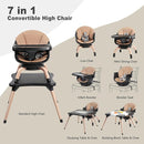 Baby High Chair, 7 in 1 Convertible High Chairs for Babies and Toddlers, Kids Learning Table, Building Block Table, Toddler Dining Chair with 360° Rotating Seat, 5-Point Safety Harness (Black) by TinyTreasures Baby Boutique