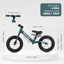 12" Balance Bike for 2, 3, 4, 5 Year Old Boys and Girls, Lightweight Nylon Frame Toddler Training Bike No Pedal Bikes for Kids with Adjustable Seat and Air Tires by TinyTreasures Baby Boutique