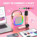 【2025 Newest】 Mini Karaoke Machine for Kids Girls & Boys - Portable Bluetooth Speaker with 2 Wireless Microphones - Kids Birthday Gifts for Ages 4-10 - Kids' Instrument Accessories - Rose Gold by TinyTreasures Baby Boutique