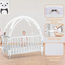 Crib Tent to Keep Baby from Climbing Out - Crib Net to Keep Baby in - Pop Up Breathable Cribs Cover - Canopy with Upgrade Strong Mesh and Durable Zipper (White - Lines, Lager) by TinyTreasures Baby Boutique