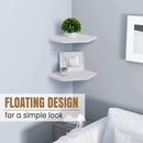Corner Shelf Wall Mount, Floating Corner Shelves, Set of 4 Corner Wall Shelf Organizer, Rustic Wood Wall Storage Display Shelves for Living Room Bedroom Bathroom Kitchen, Rustic White by CozyNest Decor