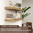 Floating Shelves - 2 Large Wall Mounted Shelves with Invisible Brackets, Long Wood Floating Wall Shelf for Living Room, Bedroom, Kitchen (Oak, 48" W x 9" D x 1.5" H) by TinyTreasures Baby Boutique