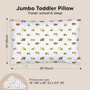 KeaBabies Toddler Pillow with Pillowcase, Jumbo 14X20 - Soft Organic Cotton Toddler Pillows for Sleeping - Machine Washable - Perfect for Travel, Toddler Bed Set (Construction) by TinyTreasures Baby Boutique
