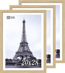 VCK 20x28 Picture Frame Set of 3 - Oak, Natural Solid Wood Poster Frames, Wall Mounting Hanging by CozyNest Decor