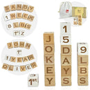 I'm Solid Wood Baby ABC Alphabet Milestone Age Blocks, Personalized Own Name, Gender Neutral, Newborn Gifts & Keepsakes for Picture Props (1.4" / 16 Pcs/Brown) by TinyTreasures Baby Boutique