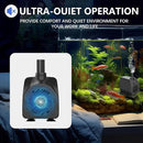 Submersible Pump 198GPH (800 L/H 15W) Ultra Quiet with Dry Burning Protection 5.2ft High Lift for Fountains, Hydroponics, Ponds, Aquariums & More… by GreenHaven Gardens