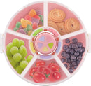 Kids Reusable Rotating Snack Container with 5 Separate Compartments, Color Matching Opening Lid, BPA/PVC-Free, Dishwasher Safe, Perfect for Travel, School Lunches & On-the-Go Snacking-Pink by TinyTreasures Baby Boutique