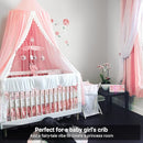 Princess Bed Canopy Mosquito Net for Kids Baby Crib, Round Dome Kids Indoor Outdoor Castle Play Tent Hanging House Decoration Reading Nook Cotton Canvas,Pink by TinyTreasures Baby Boutique