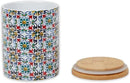 DII Kitchen Ceramics Collection Canister Set, Floral Tile, 3 Piece by CozyNest Decor