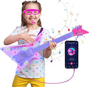 Guitar and Microphone Play Set with Glasses,Music Toys with Music&Light,Kids Karaoke Machine,Music Instruments for Toddlers,Girls,Perschool Educational Toys Gift for Children by TinyTreasures Baby Boutique