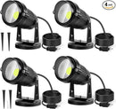 LemonBest Landscape Lights - 5W 110V Outdoor Spotlight - Waterproof IP65-3000K Cool White LED Landscape Lights - 5ft Cable for Yard Garden Patio Driveway House (Include Spike) (4 Pack) by GreenHaven Gardens
