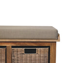Rattan Basket Linen Bench - Brown by Unique Piece Furniture