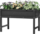 HDPE Raised Garden Bed with Legs, Outdoor Weather-Resistant Elevated Planter Box Stand for Seeds, Herbs, Flowers, Vegetables (Black) by GreenHaven Gardens