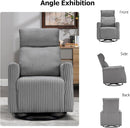 CANMOV Swivel Rocker Chair for Nursery, Swivel Accent Chair with High Back and Arms, Corduroy Glider Chair for Living Room Bedroom Nursery, Grey by TinyTreasures Baby Boutique