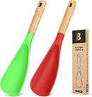 Cooking Spoon for Nonstick Cookwares, Great for Cooking and Serving Sturdy BPA-Free Matte Silicone, Wood Handle Spoon for Mixing, Scoop, and Scrape (AGR, 11.4 inch) by CozyNest Decor
