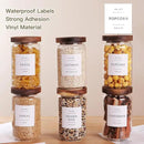 6 Set Glass Pantry Storage Jars with Acacia Airtight Lid - 23oz Thicken Glass Kitchen Canisters with 132 Pantry Labels - Clear Glass Food Storage Containers with Wood Lid for Tea,Sugar,Cookie,Coffee by CozyNest Decor