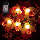 Plug-in Bee String Lights, 33Ft 100 Led Bee Shape Fairy Lights 8 Modes for Garden, Patio, Lawn Decoration (Warm White) by GreenHaven Gardens