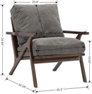 Wahson Mid Century Chair, Upholstered Accent Armchair, with Wood Frame and Canvas Cushions, Leisure Slipper Chair for Living Room/Bedroom, Grey by CozyNest Decor