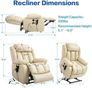 MAEVIS Power Recliner Chair, Lay Flat Sleeping Lift Chairs Recliner for Elderly with Heat and Massage,Comfy Real Breathable Leather Recliners with Dual OKIN Motor for Living Room (Beige) by CozyNest Decor