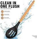 Silicone Cooking Utensils Set - Silicone Kitchen Utensils for Cooking Wooden Handles, 446°F Heat Resistant Kitchen Utensil Spatula Sets w Holder, Gadgets for Non-Stick Cookware BPA FREE (Black) by CozyNest Decor