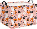 HIYAGON Rectangular Halloween Basket for Boys and Girls Kids Trick or Treat Pumpkin Basket for Halloween Parties Cute Storage Bin Organizer Box Room Decor(Pink Halloween) by TinyTreasures Baby Boutique